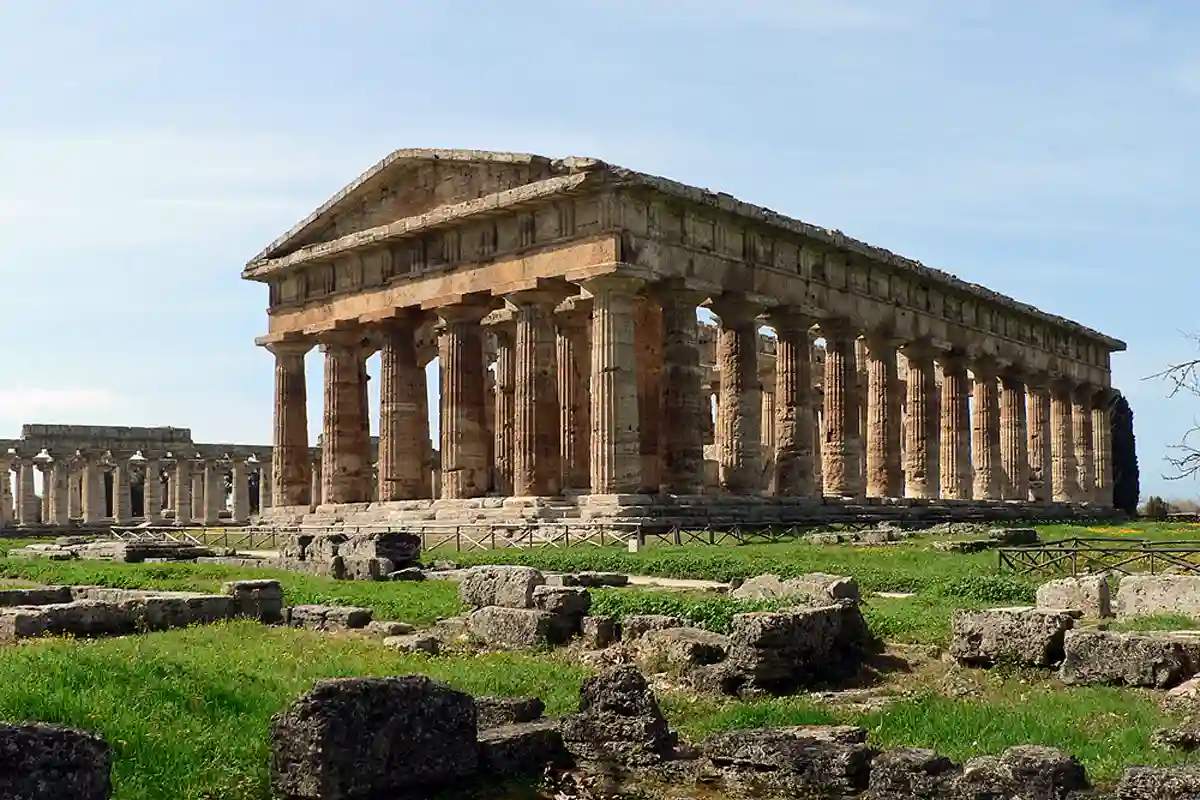una foto del tempio di era a Paestum