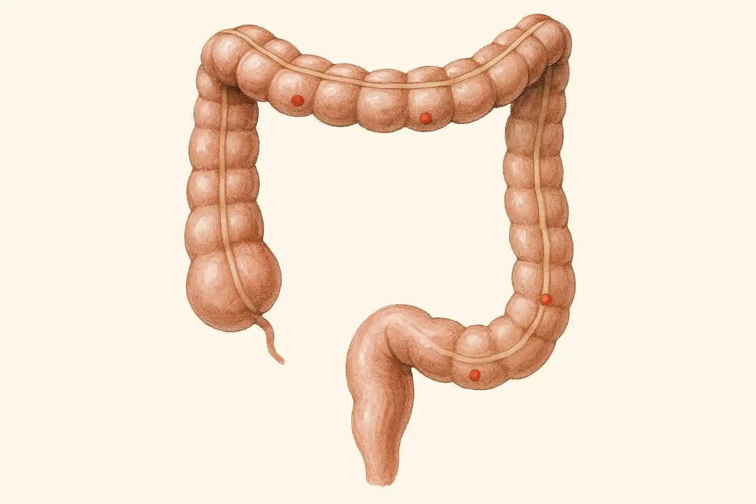 disegno del colon umano a colori