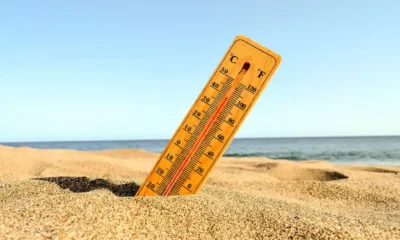 termometro conficcato nella spiaggia