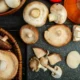 vari funghi crudi in ceste da mangiare
