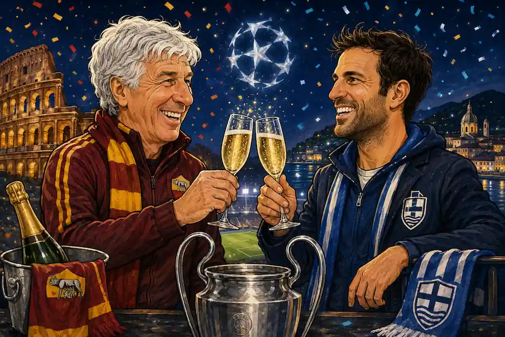 Gasperini brinda con Fabregas