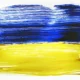 Pintura con azul y amarillo para ilustrar blu e giallo che colore esce en una explicación sobre mezcla de colores