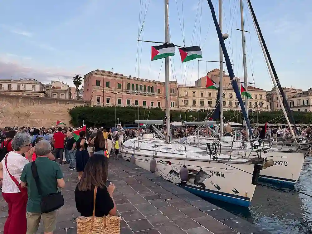 la flotilla per gaza a siracusa