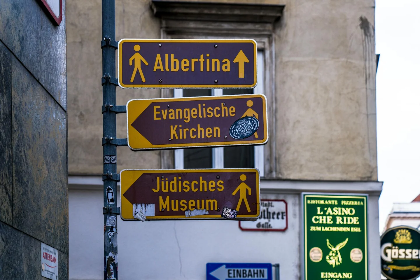 Señal urbana en Viena para ilustrar che lingua si parla a vienna