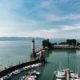 Vista aérea del lago de Constanza para ilustrar dónde se encuentra el lago de Costanza entre Alemania, Suiza y Austria
