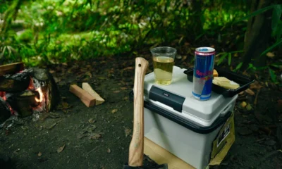 Miniatura de artículo sobre quanto consuma un mini frigo da campeggio con una nevera portátil junto a una batería en un entorno de camping