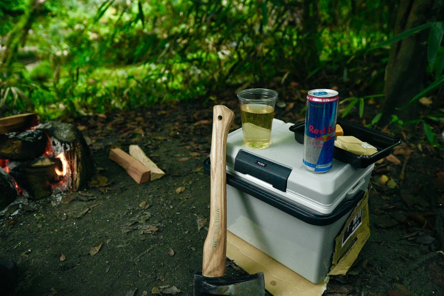 Miniatura de artículo sobre quanto consuma un mini frigo da campeggio con una nevera portátil junto a una batería en un entorno de camping