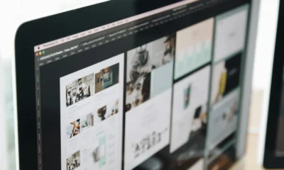 Pantalla de trabajo de un diseñador gráfico para ilustrar come attivare le guide su photoshop en un entorno visual ordenado y profesional.