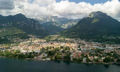 Vista aérea del Lago de Como para ilustrar el artículo dove si trova il lago di como