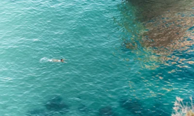 Foto de una persona nadando en la playa, ideal para ilustrar si può fare il bagno dopo mangiato.