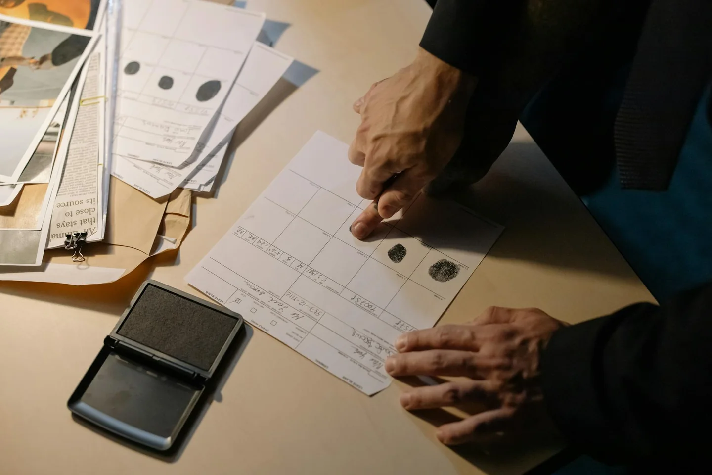 Documento y papeleo en una oficina para ilustrar "cosa succede dopo una denuncia ai carabinieri" y el inicio de una investigación.
